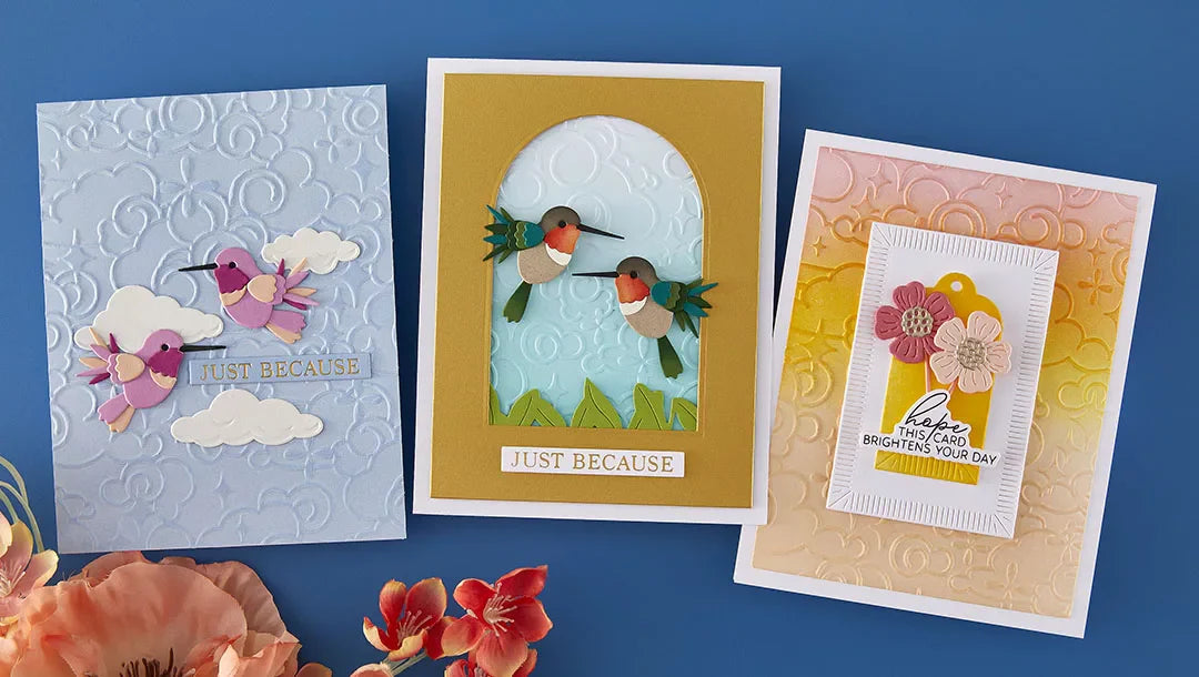 January 2026 2D Embossing Folder of the Month Preview & Tutorials – Cloud Nine