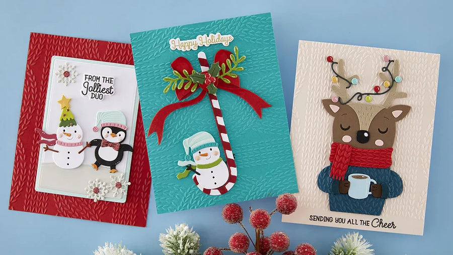 July 2026 2D Embossing Folder of the Month Preview & Tutorials – Snuggly Knit