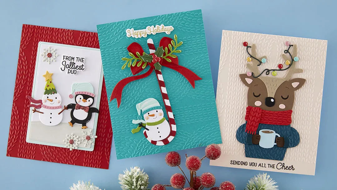 July 2026 2D Embossing Folder of the Month Preview & Tutorials – Snuggly Knit
