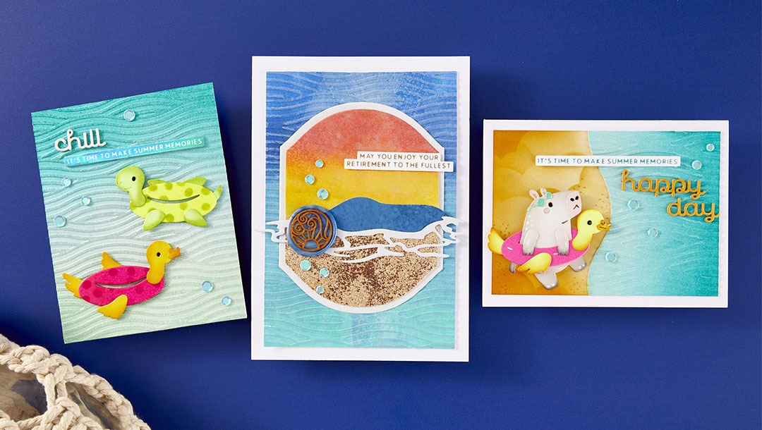 June 2024 Embossing Folder of the Month Preview & Tutorials – Summertime Waves