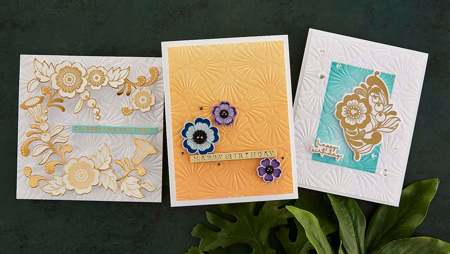 November 2022 Embossing Folder of the Month Preview & Tutorials – Fan Motif