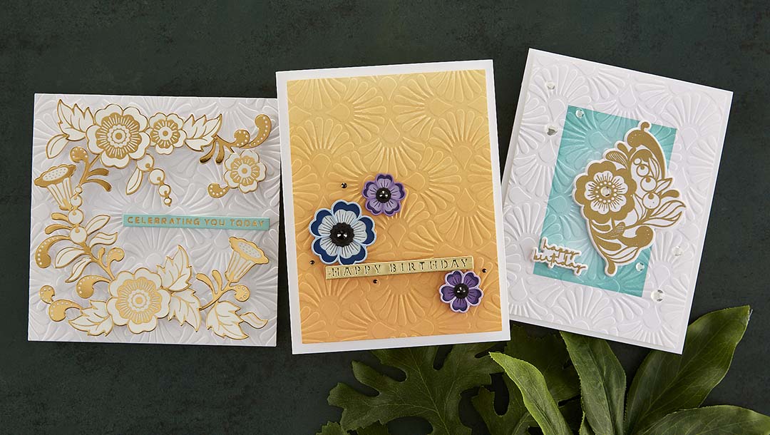 November 2022 Embossing Folder of the Month Preview & Tutorials – Fan Motif