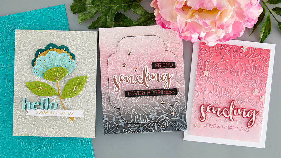 November 2023 Embossing Folder of the Month Preview & Tutorials – Meandering Floral