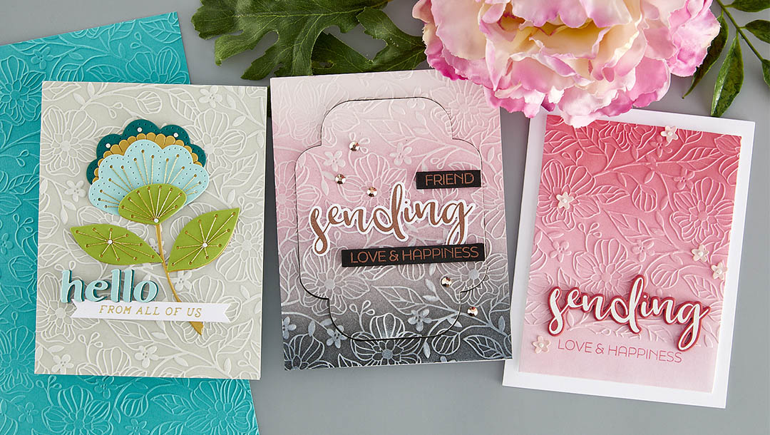 November 2023 Embossing Folder of the Month Preview & Tutorials – Meandering Floral