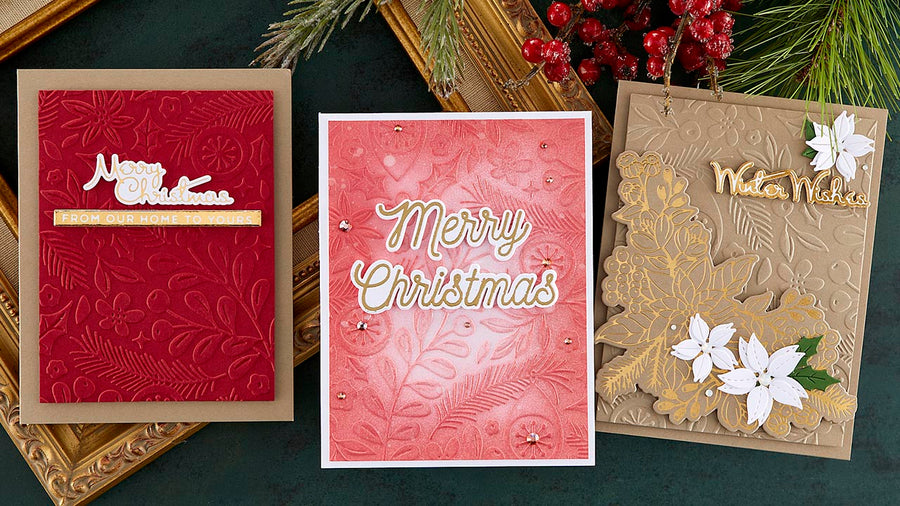 October 2022 Embossing Folder of the Month Preview & Tutorials – Scattered Christmas