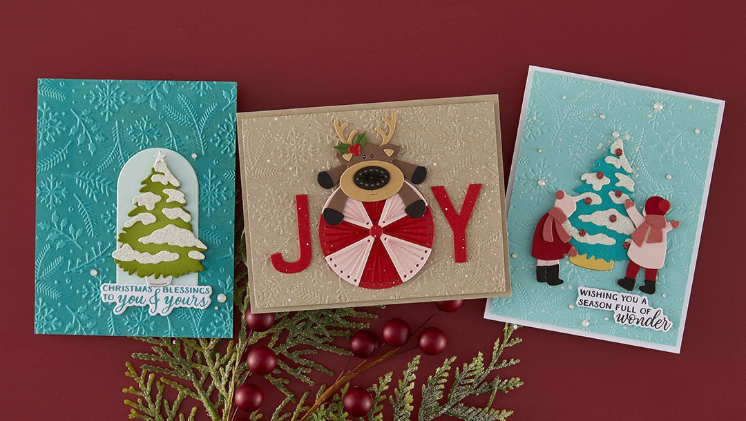 October 2025 Embossing Folder of the Month Preview & Tutorials – Holiday Flurry