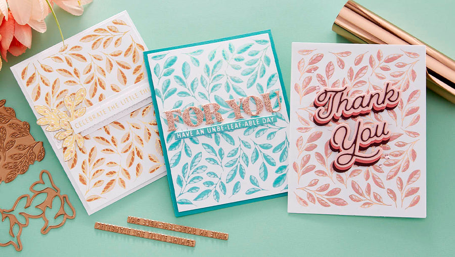 April 2023 Glimmer Hot Foil Kit of the Month Preview & Tutorials – Glimmer Leaf Panel
