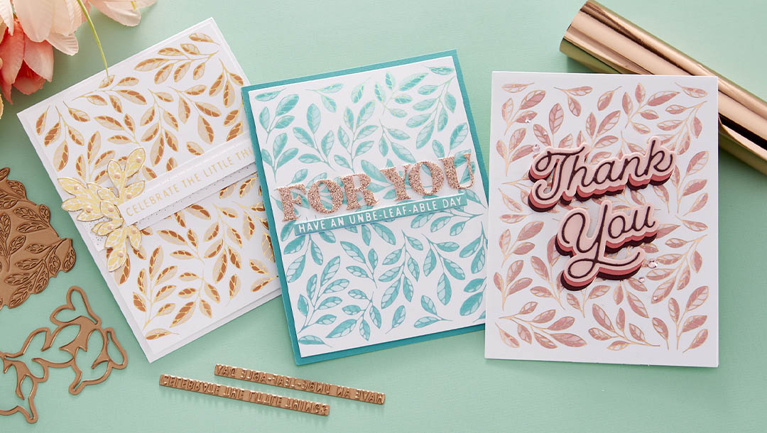 April 2023 Glimmer Hot Foil Kit of the Month Preview & Tutorials – Glimmer Leaf Panel