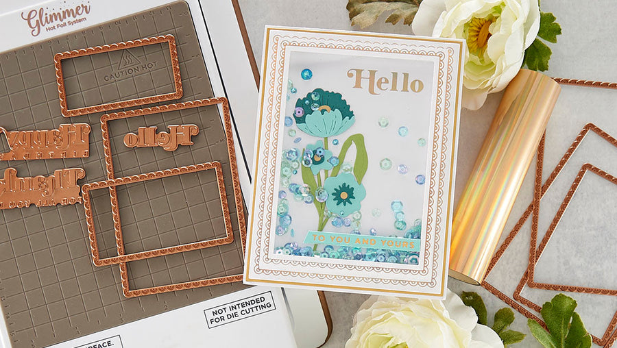 February 2021 Glimmer Hot Foil Kit of the Month is Here – Scalloped Rectangle Glimmer Essentials with Sentiments