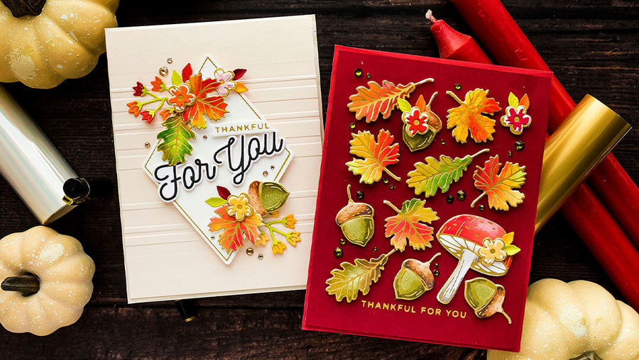 October 2021 Glimmer Hot Foil Kit of the Month Preview & Tutorials – Glimmering Autumn Woods