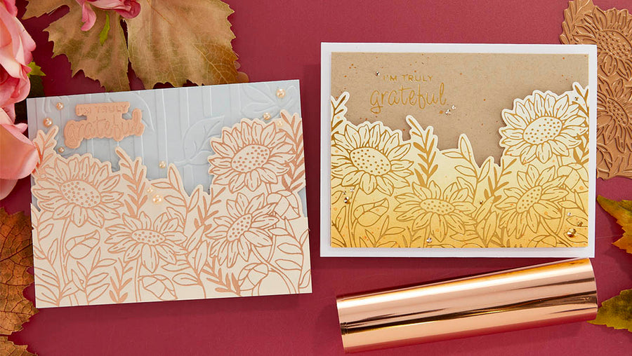 September 2023 Glimmer Hot Foil Kit of the Month Preview & Tutorials – Sunflower Border