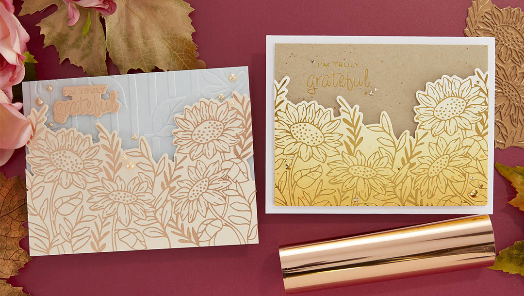 September 2023 Glimmer Hot Foil Kit of the Month Preview & Tutorials – Sunflower Border
