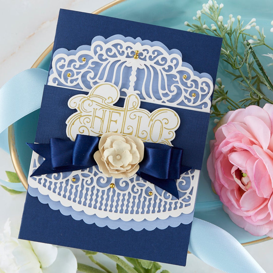Cardmaking Inspiration | Hello Card Featuring Candlewick Colonnade Border with Kim Kesti