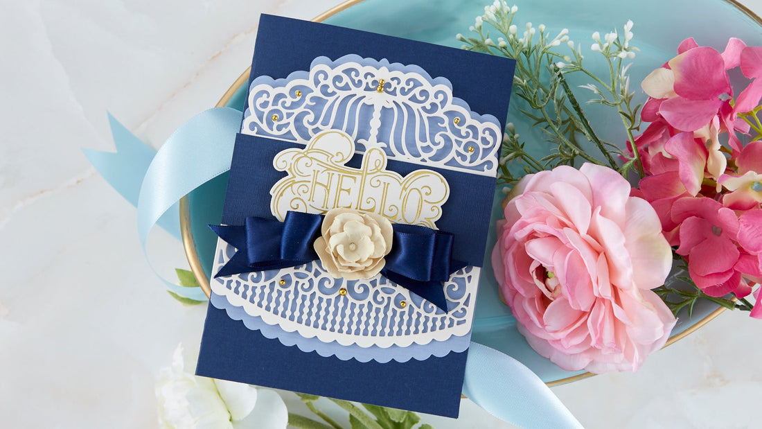 Cardmaking Inspiration | Hello Card Featuring Candlewick Colonnade Border with Kim Kesti