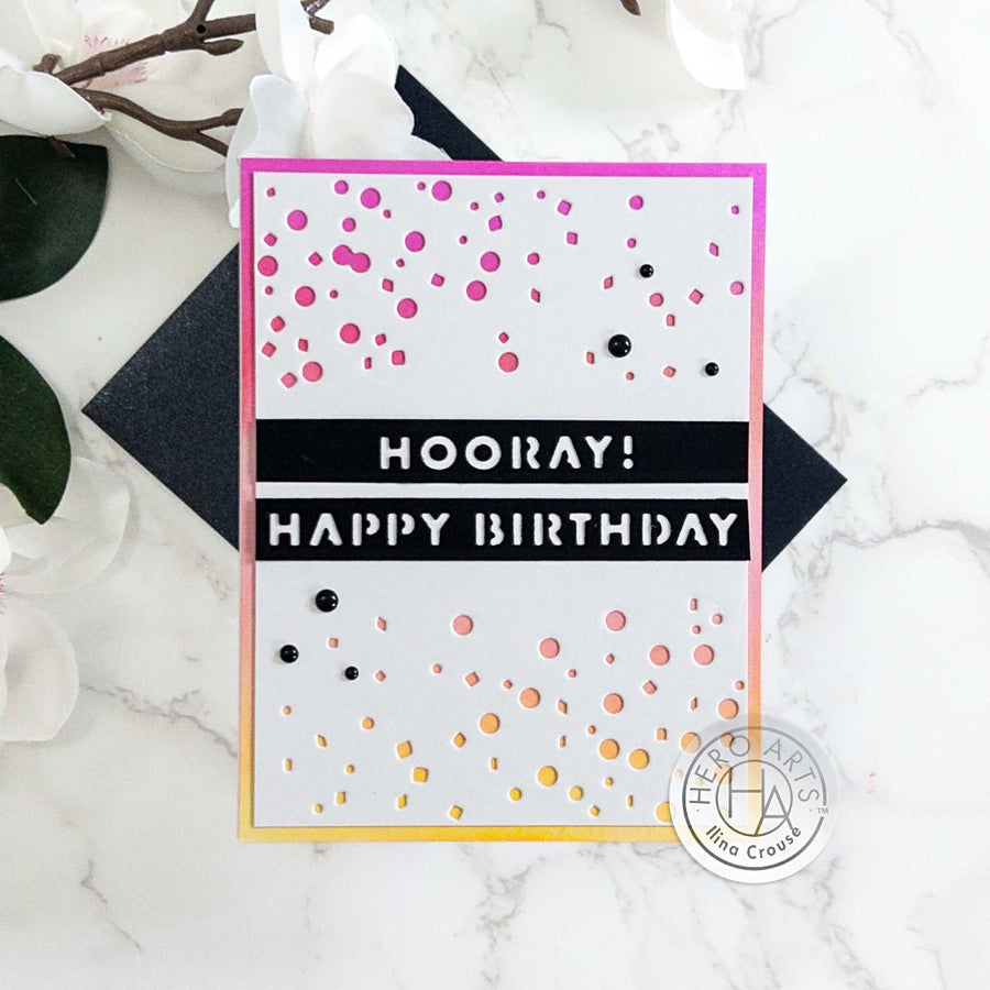 Hooray! Happy Birthday No Stamping Card - Hero Arts
