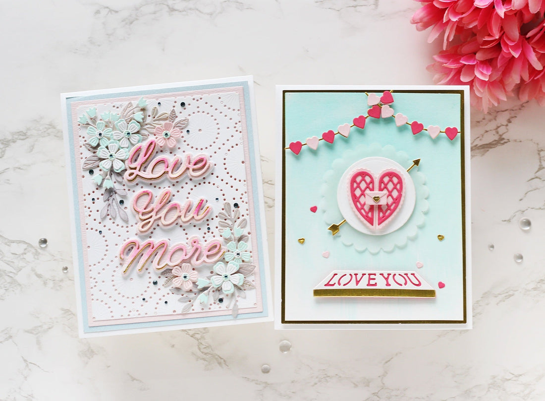 Handmade Cards using Love You More Collection with Hussena Calcuttawala