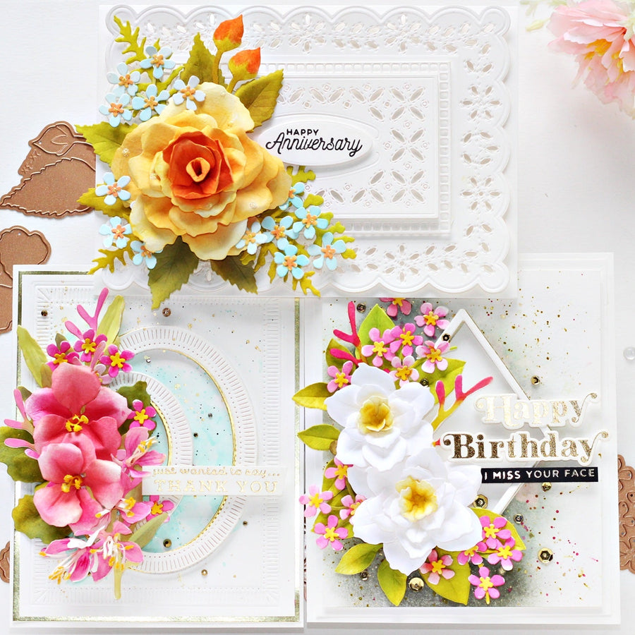 Layered Floral Handmade Cards featuring Susan's Through The Garden Gate Collection