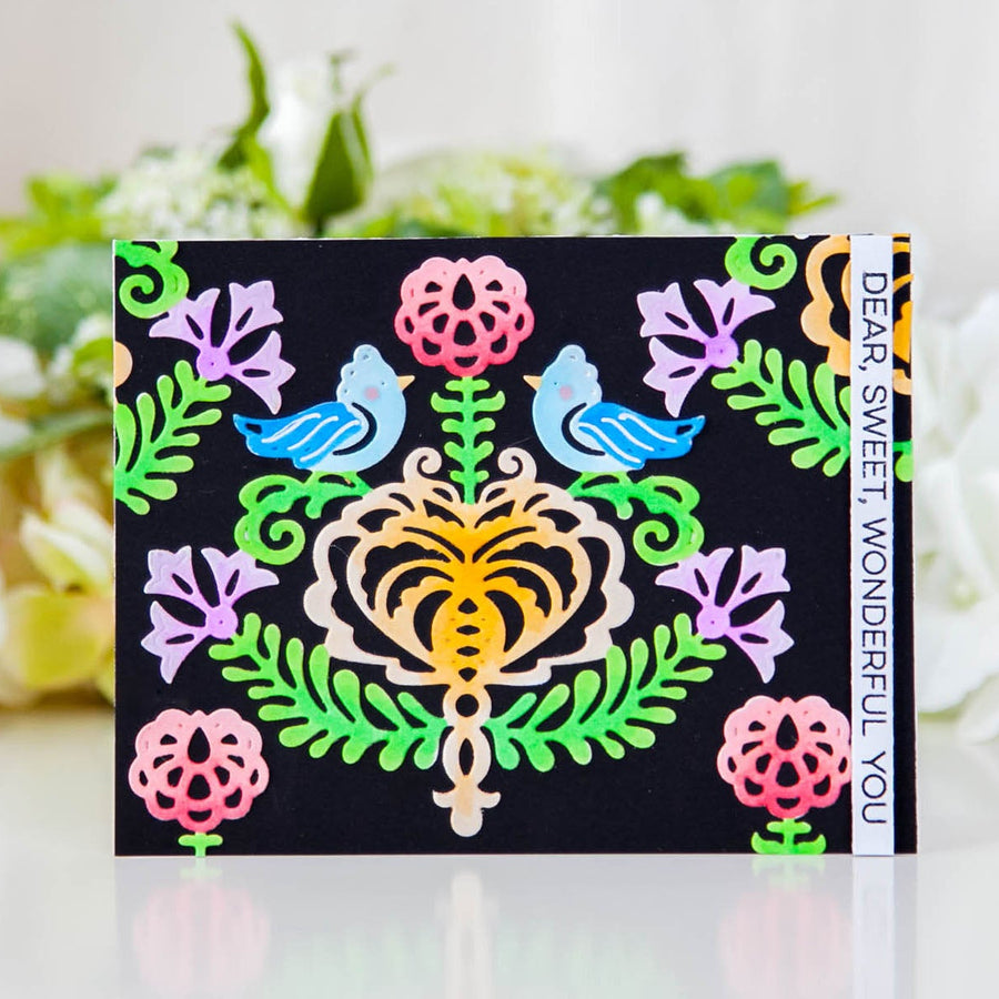 Folk Art Inspiration | Rosemal Heart Card with Keeway