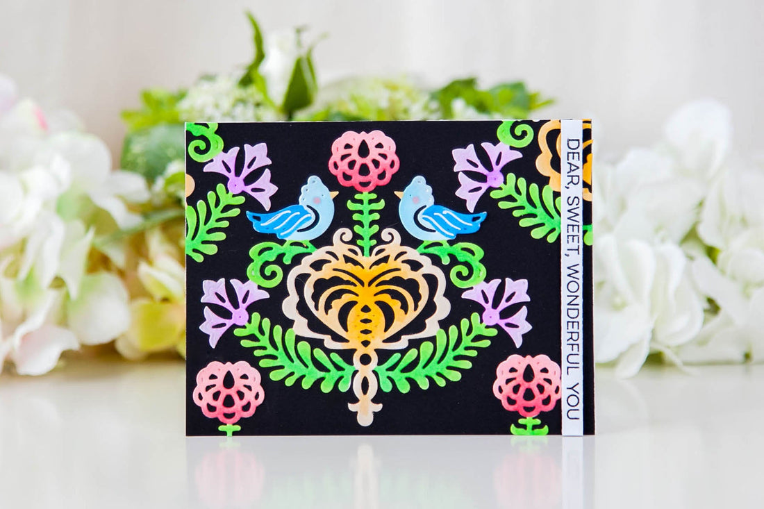 Folk Art Inspiration | Rosemal Heart Card with Keeway