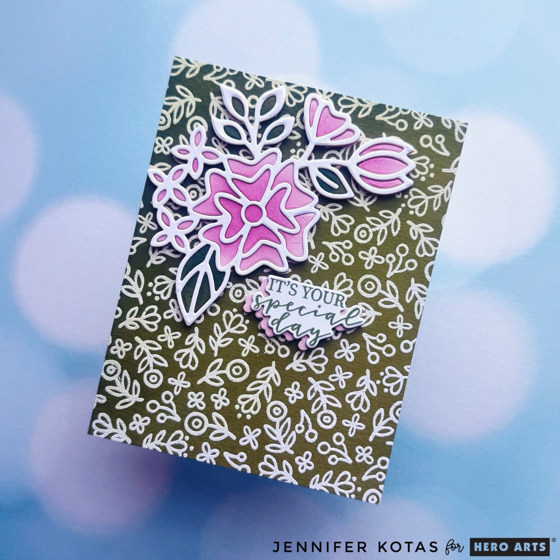 Inking and Embossing Colored Cardstock