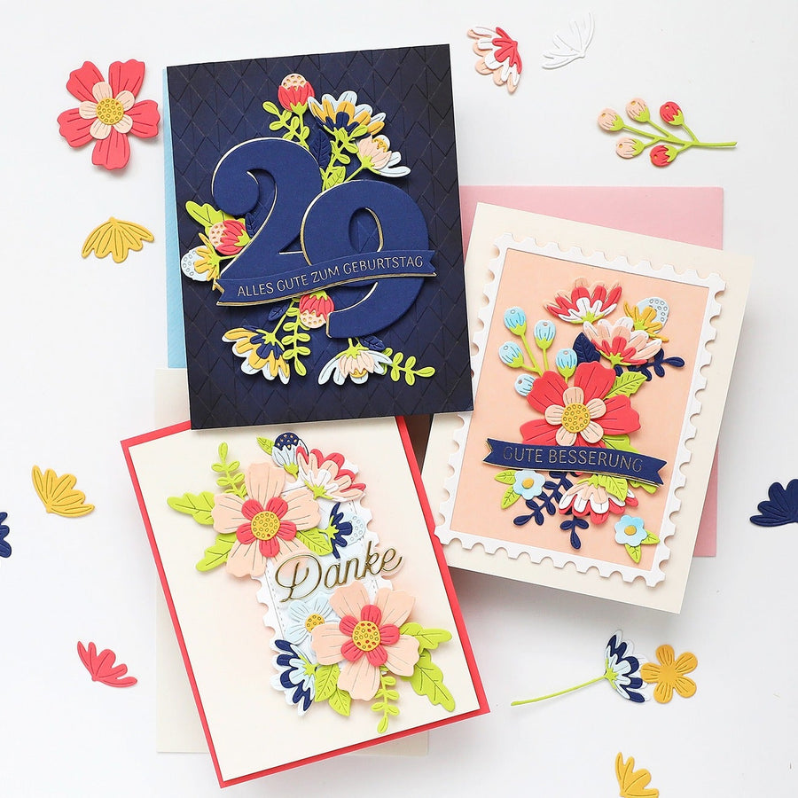 Creating Cheerful Cards Using the International Sentiments (German) Collection