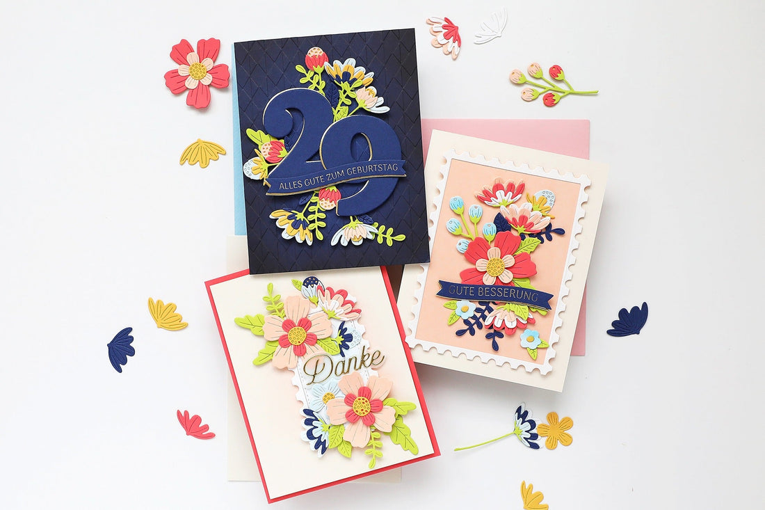 Creating Cheerful Cards Using the International Sentiments (German) Collection