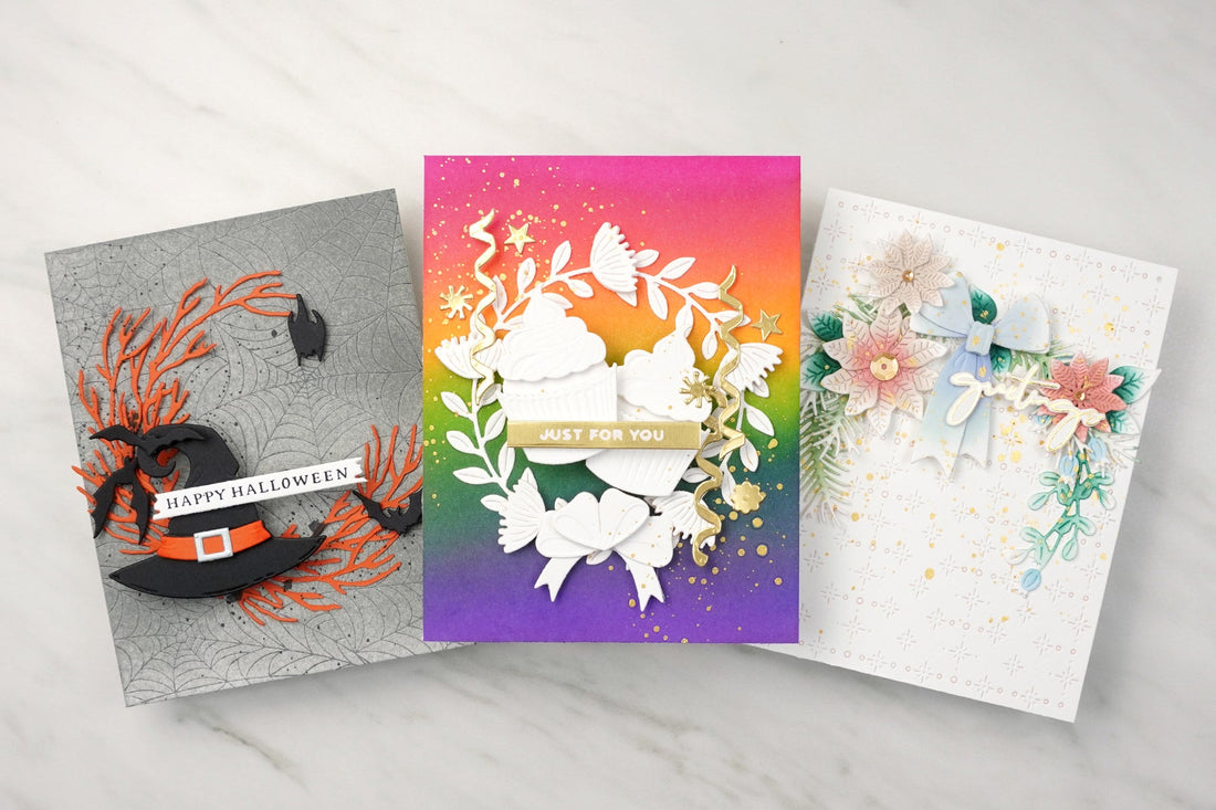 Embrace Every Season with 3 Gorgeous Die Cut Wreath Cards