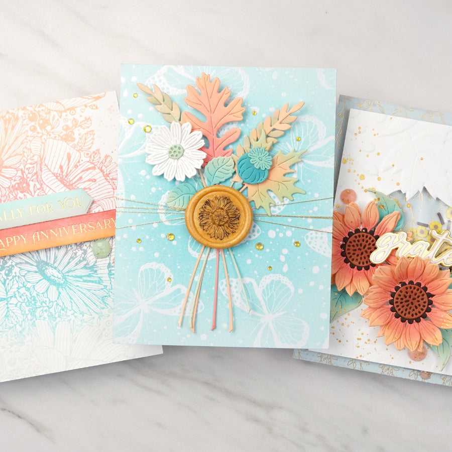 3 Autumn Themed Flower Cards for All Occasions + Bonus Scrapbook Layout