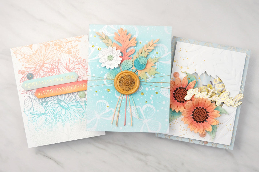 3 Autumn Themed Flower Cards for All Occasions + Bonus Scrapbook Layout