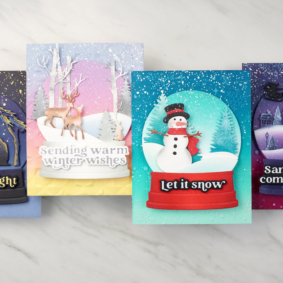 4 Magical Snow Globe Die Cut Scenes for the Holidays