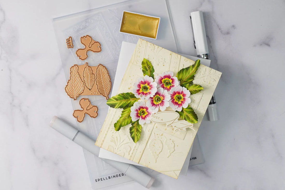 Realistic Primrose Card Tutorial with Serenity Garden Dies