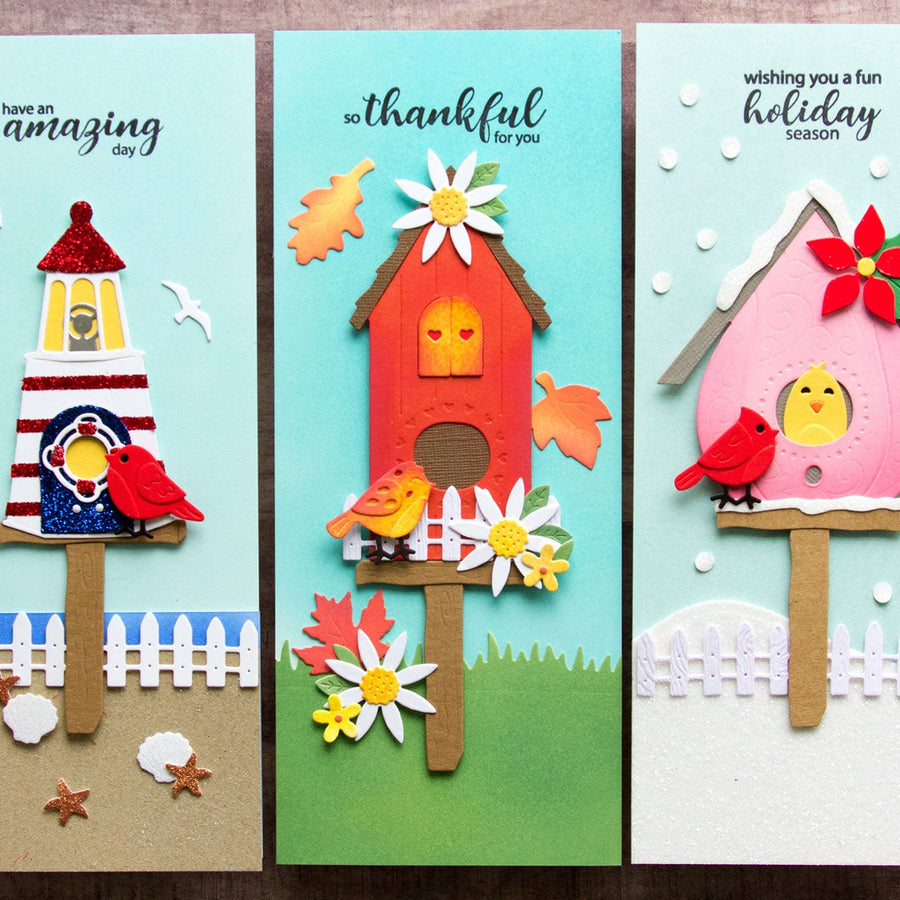 Seasonal Slimline Birdhouses by Jean Manis