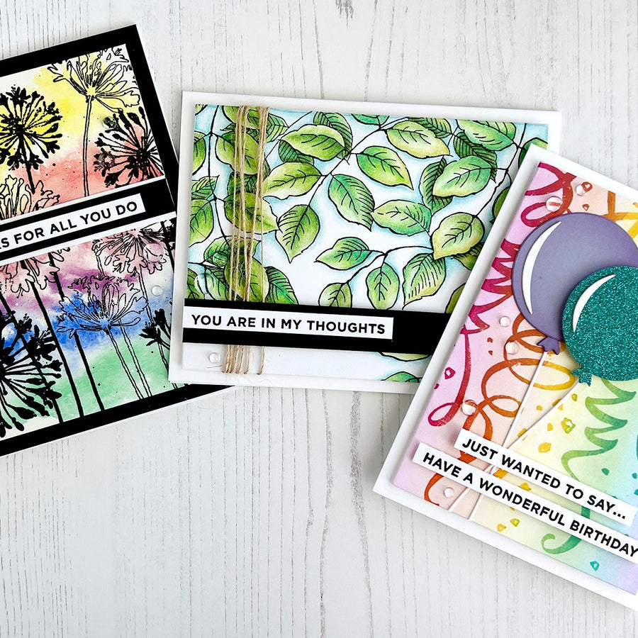 Colorful Cards for All Occasions using Stampendous Beautiful Backgrounds