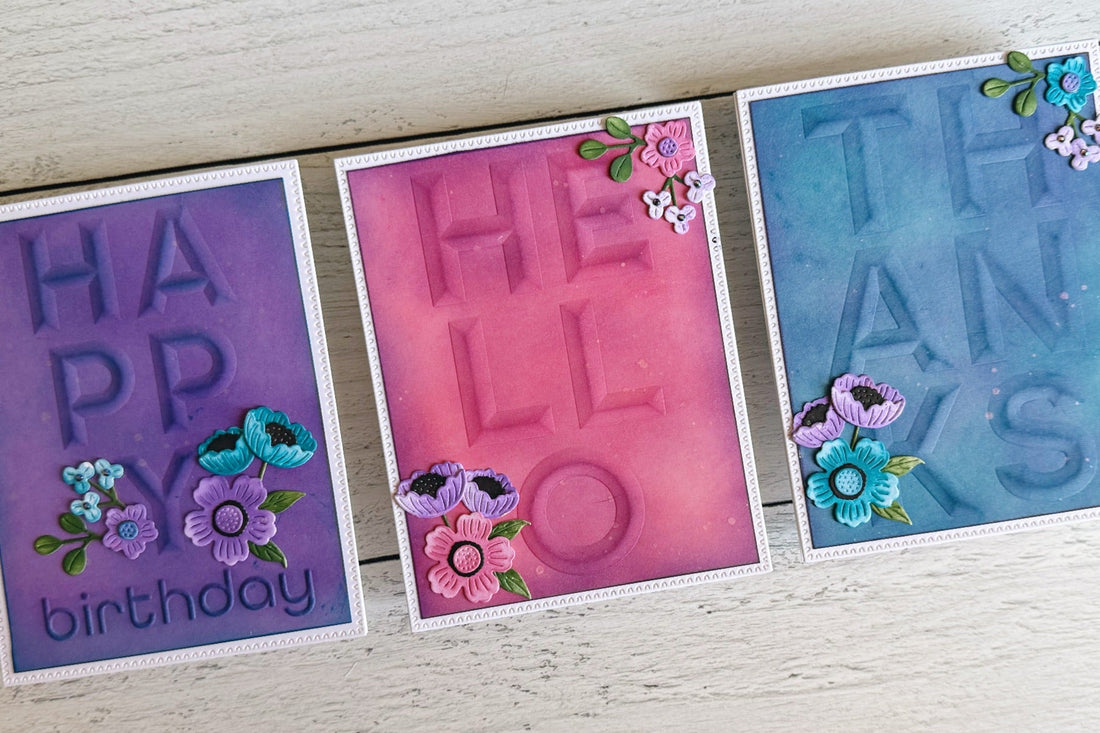 Adding Quick Color to Beveled Sentiments A2 Card Fronts