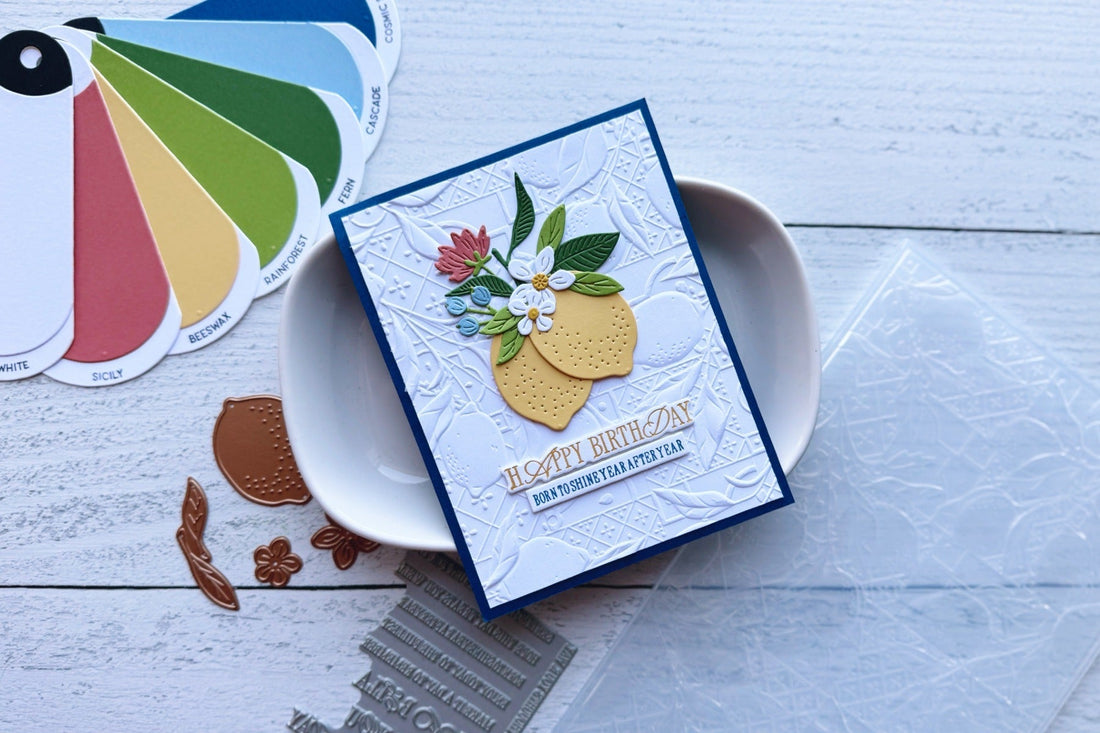 Step by Step Tutorial: Create a Birthday Card with a 3D Embossing Folder Background