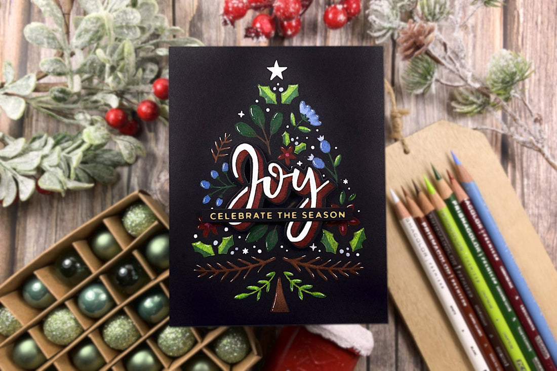 Not the Usual Stencils!? Coloring using a Spellbinders Layered Joy Tree Stencil