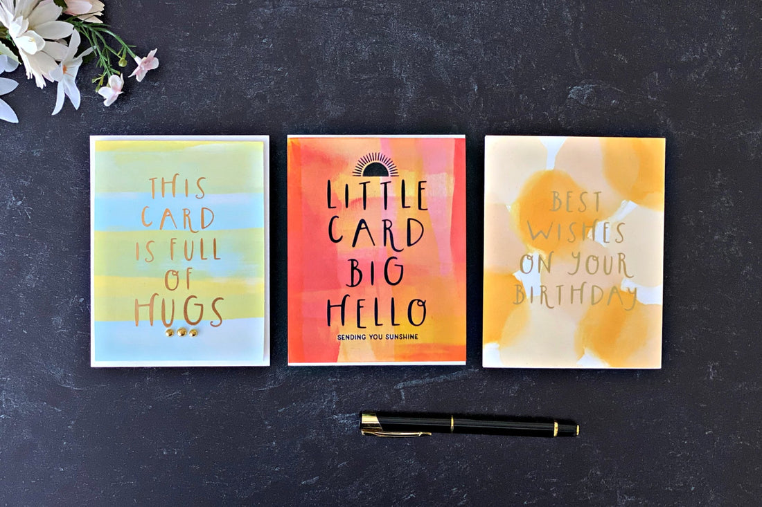 Direct-to-Paper Backgrounds & Glimmer Cardfront Sentiments by Joan Bardee