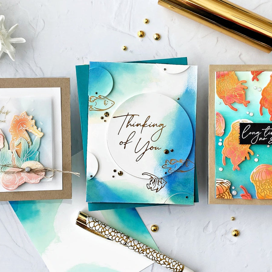 Creating “Oceans” Without Watercoloring Using the Seahorse Kisses Collection with Joan Bardee