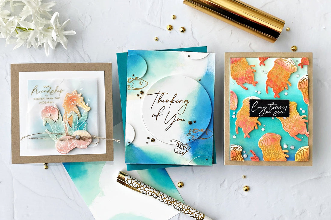 Creating “Oceans” Without Watercoloring Using the Seahorse Kisses Collection with Joan Bardee