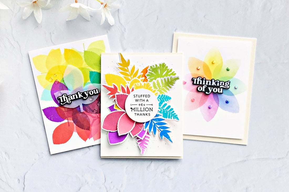 Vibrant Rainbow Palette Using Simon Hurley’s Leaf Prints
