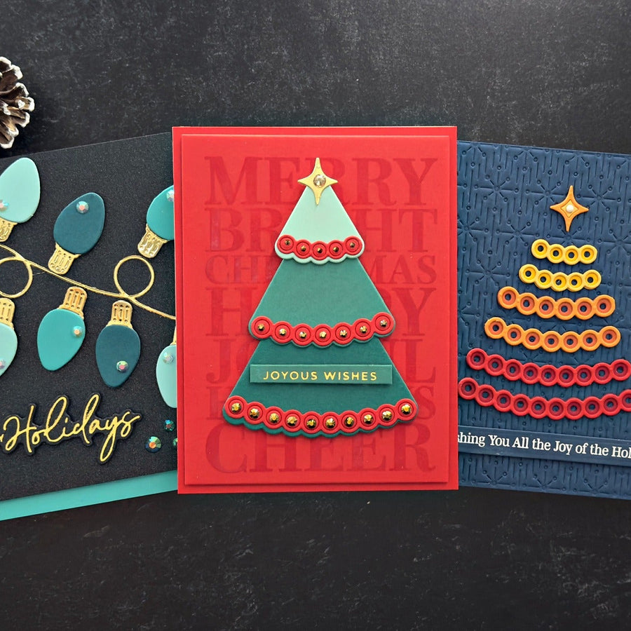 Non-Traditional Holiday Cards with the Stitched Bright Collection