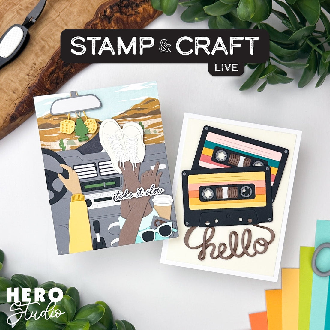 Join our Stamp & Craft LIVE featuring the July Hero Studio  Card Kit!