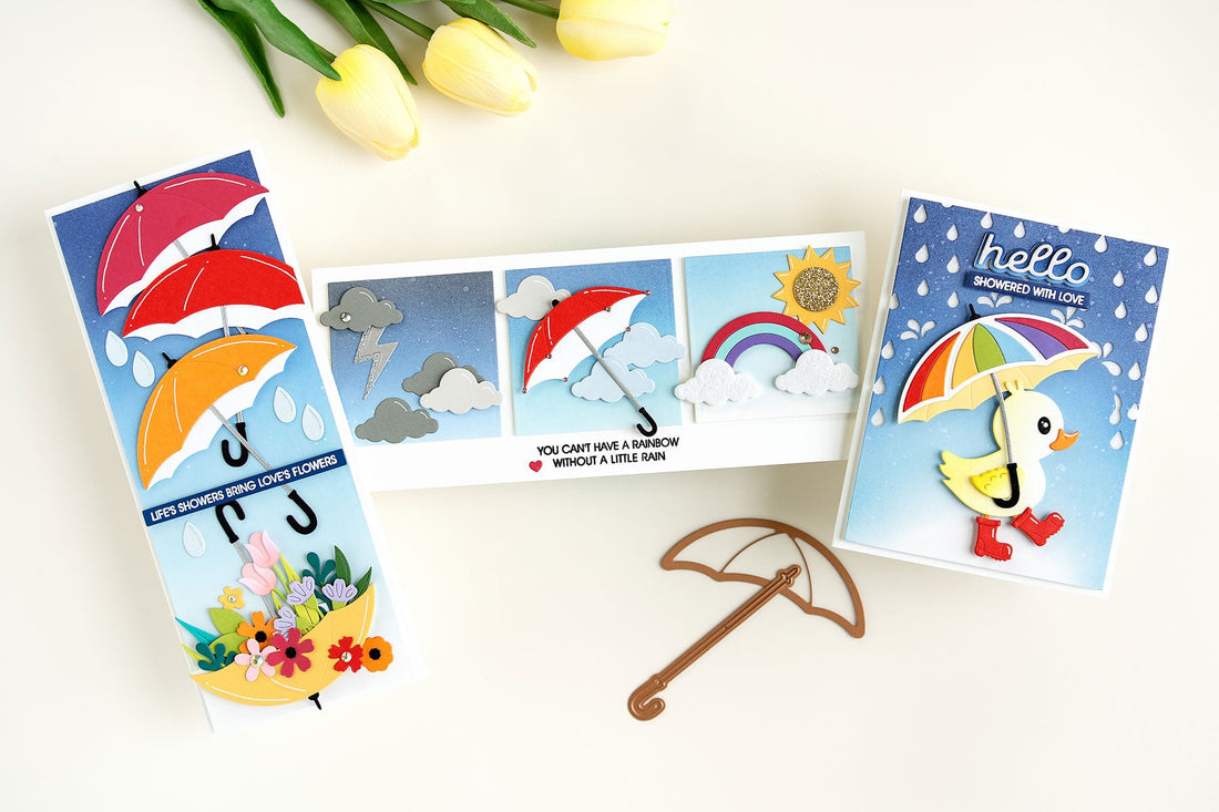 Rainbow Showered with Love Cards