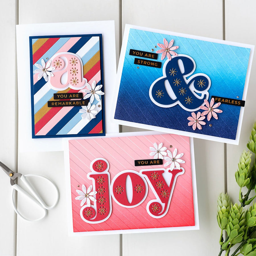 Trio of Stitched Alphabet Cards