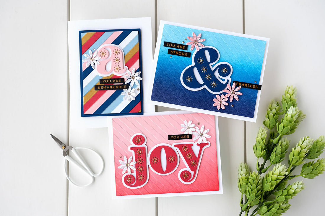 Trio of Stitched Alphabet Cards