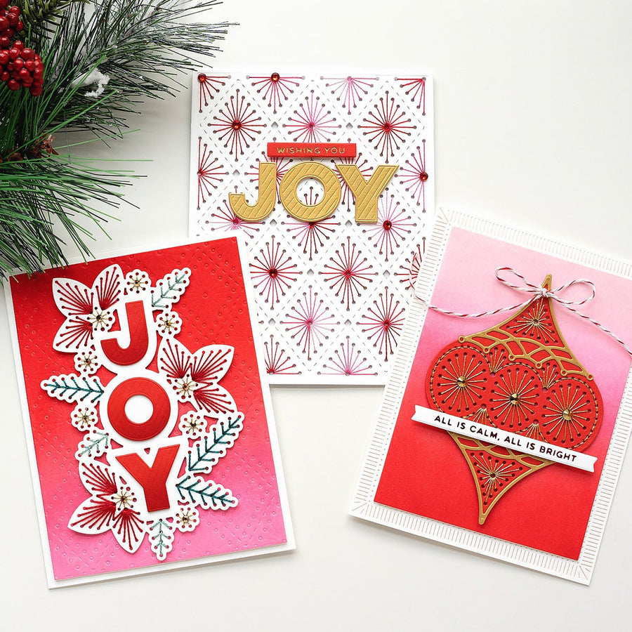 Trio of Stitched Holiday Cards with Jung