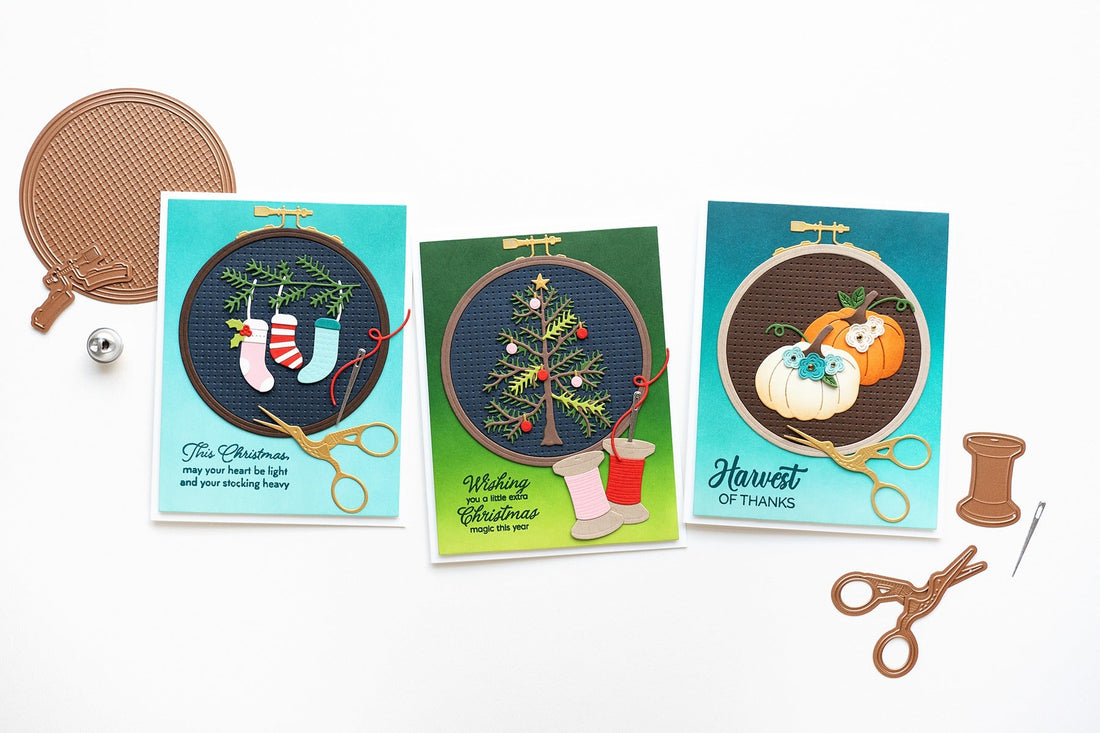 Trio of Cards, Featuring the Nichol’s Needlework Collection