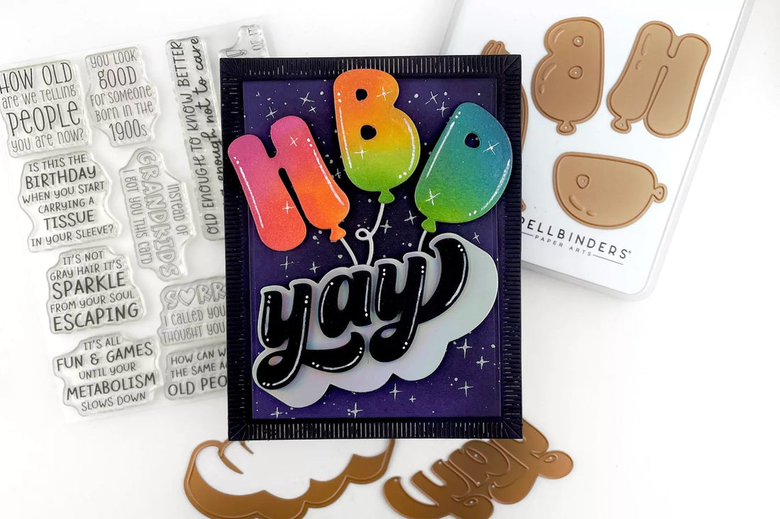 Bold Retro Birthday Card with Die Cuts and Distress Oxide Inks