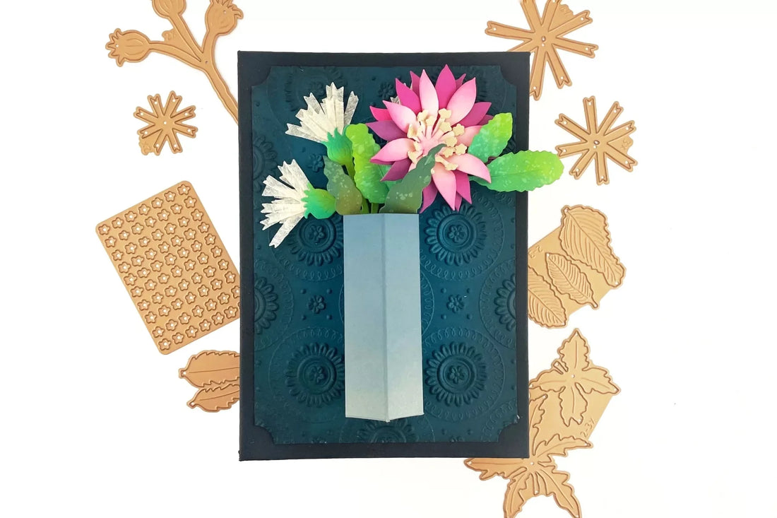 DIY Paper Flower Vase Wall Art with Serenity Garden Dies
