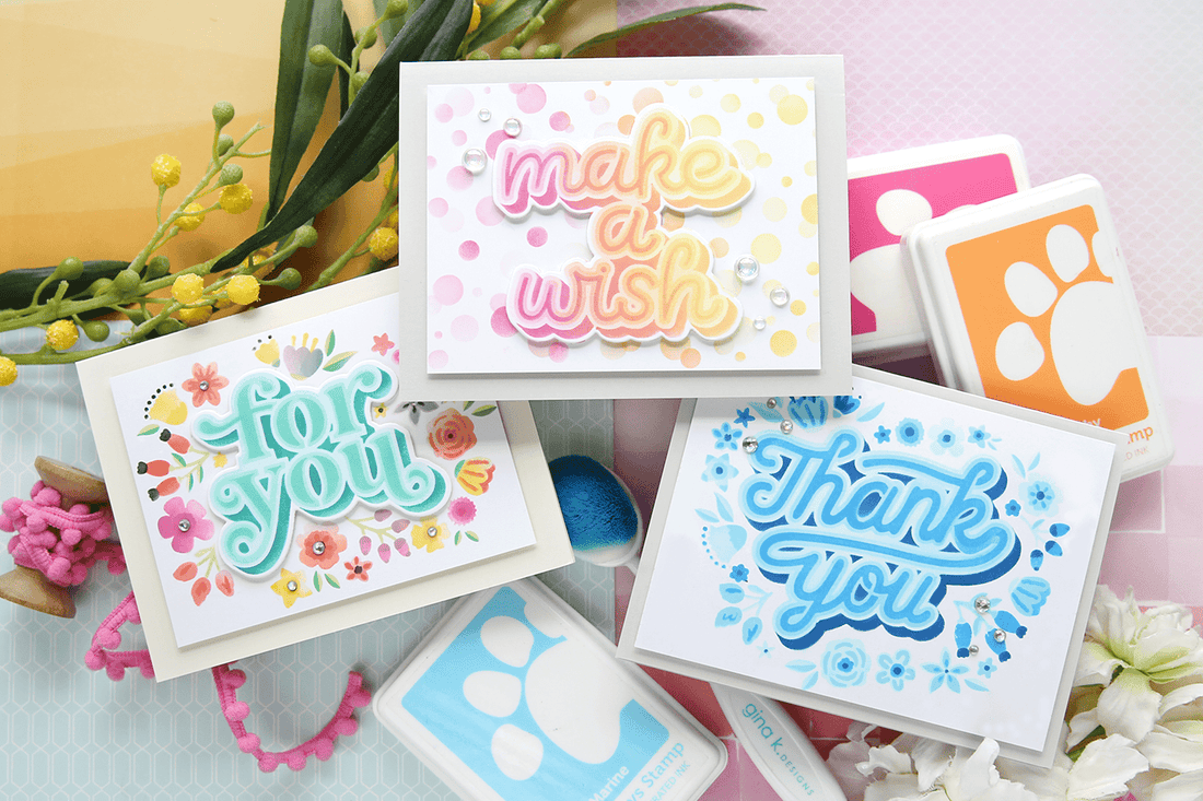 Easy Colorful Cards with Layered Stencils & Laura Bassen